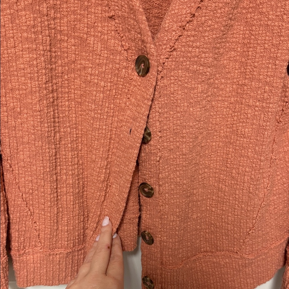 Vince Camuto Cozy V-Neck Button Cardigan Sweater - Rust - Picture 3 of 4